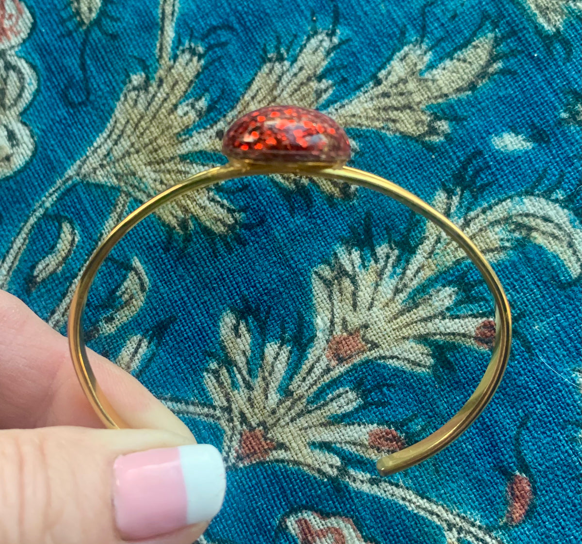 Spring Button Bangle Ruby Red Button Bangle – Closures-Remnants