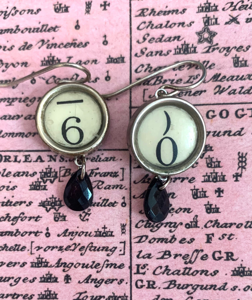 Typewriter key earrings deals